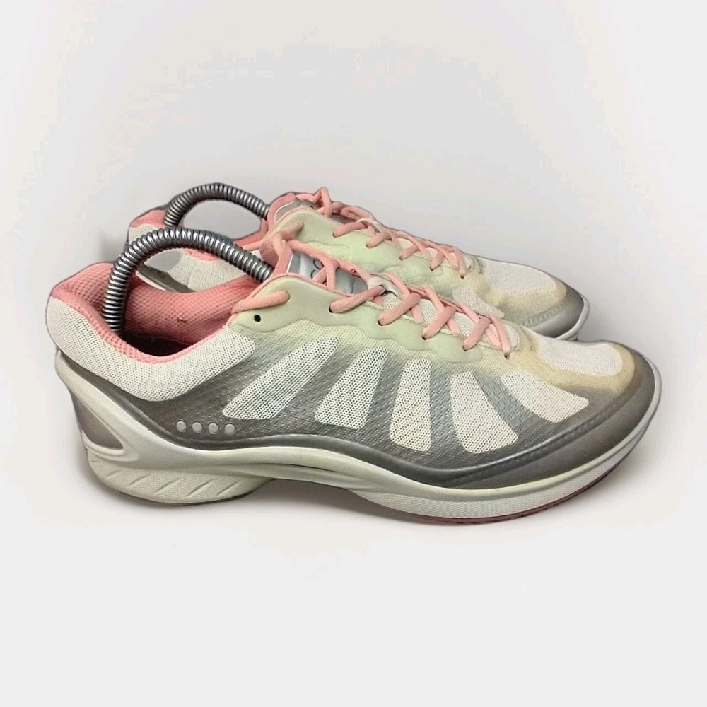 ECCO Fjuel Biom Womens Sneakers Silver Coral Mesh Athletic Shoes EU 40 US 9-9.5